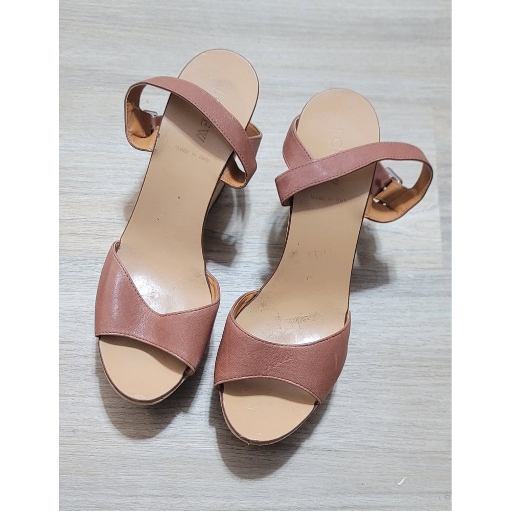 J.Crew Women's Maryanne Cork‎ Wedge Platform Sandals  Size 10 Made In Italy 🇮🇹